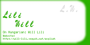 lili will business card